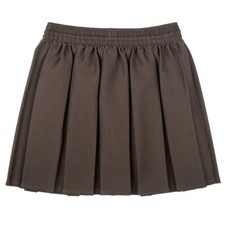 Girls School Skirts Box Pleated Elasticated Waist Skirt Kids School Uniform New
