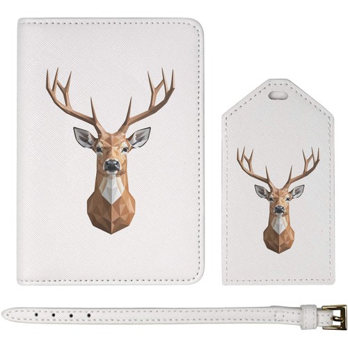 Geometric deer head passport - 'geometric, head'