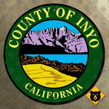 Inyo County California seal sign Sierra Nevada Mojave Desert Death Valley 16x16