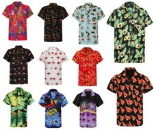 HAWAIIAN SHIRT MENS PALM TREE BEACH HOLIDAY PARROT FANCY DRESS STAG PARTY LOUD