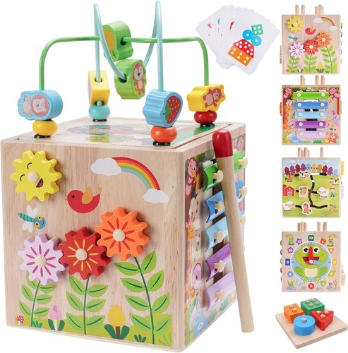 Wooden activity cube - cube, |