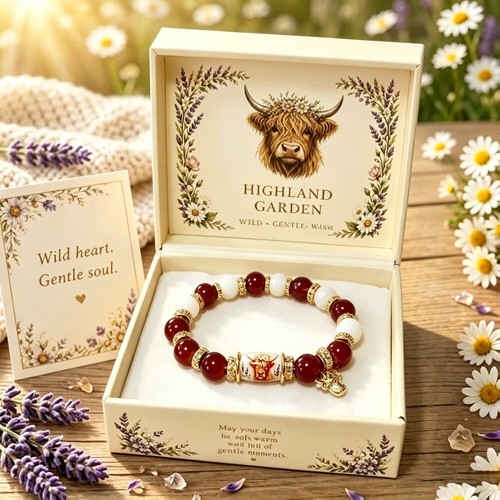 Highland cow beaded bracelet - highland,