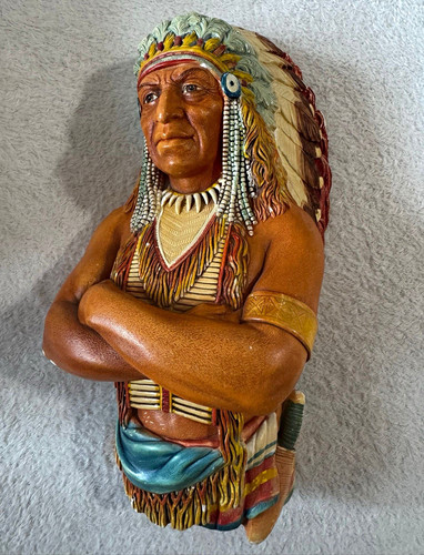Bossons chalkware head indian - chalkware,