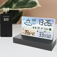 Digital Thermometer Indoor &Outdoor Weather Station Wireless Clock Calendar