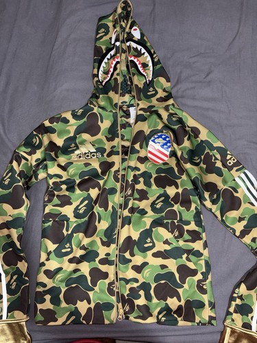 Bape adidas shark hoodie - x,