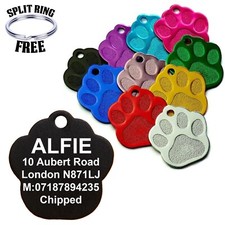 Engraved Dog Tag ID Tags Name Disc Pet Cat Tags Personalised Animal Cat Collar