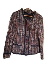 Ladies stylish knitted tartan-style jacket buttoned front Size S/M