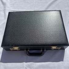 Vintage Black Briefcase Retro Attaché Case Combo Locks Spy Prop Business