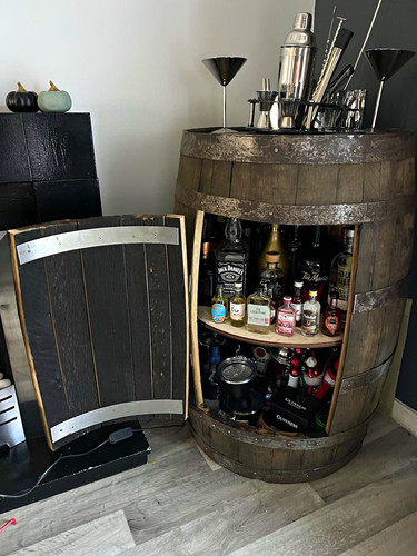 Whiskey barrel drinks cabinet - ,