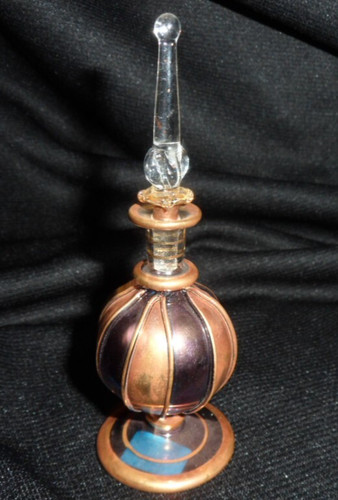 Perfume bottle purple gold - perfume,