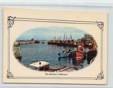 SEAHOUSES - harbour and fishing vessels postcard (NORTHUMBERLAND)