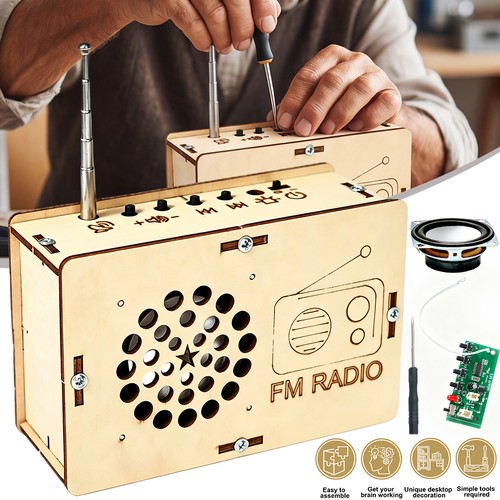Diy radio model wooden - fm,