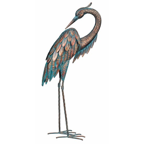 Crane garden statue metal - crane,