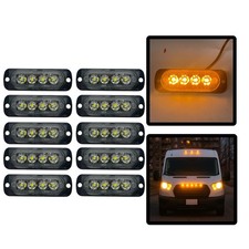 10x 12V 24V Amber LED Flush