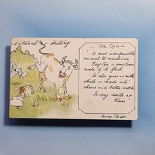 Comic Postcard C1920 Cow Natural History Milk Pail Harry Parlett Artist Signed
