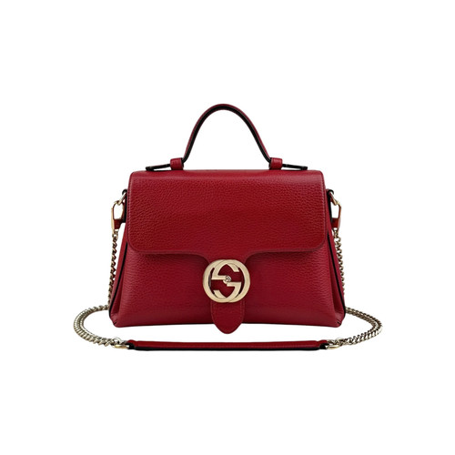 Gucci red interlocking leather - gucci,