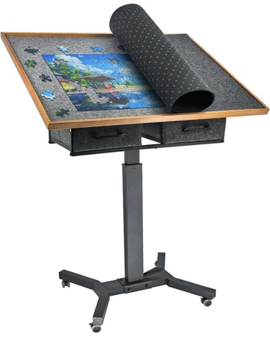 Jigsaw puzzle table wheels - table,