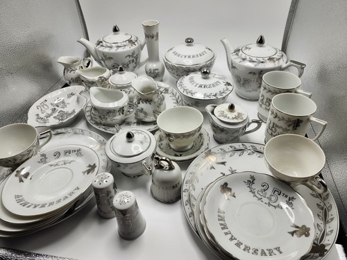 Lefton china 25th silver - lefton,