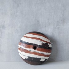 Hand built agate ware Nerikomi terracotta pebble pot ikebana vase Chez Susan