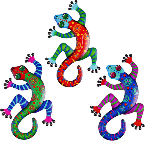 Metal gecko wall decor - metal, decor,