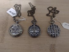 3 new Bronze Steampunk Quartz Pocket Watch es New batteries with chains