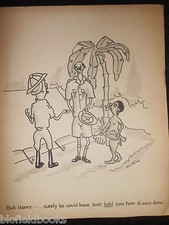 CLIFFORD C LEWIS “CLEW” Original Pen & Ink Cartoon - Shrunken Head, Army #189