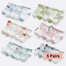 5 Pairs Baby Socks 0 2Y Cotton