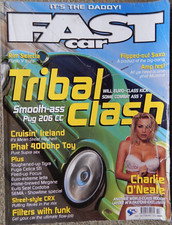 Fast Car February 2002 Toyota Supra Celica STi Honda CRX Peugeot 206CC Megane