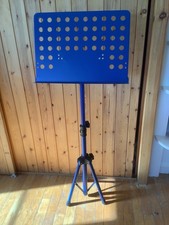 Tiger Collapsible Blue Metal Orchestral Music Stand Portable and Adjustable