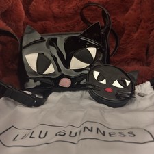 LULU GUINNESS KOOKY CAT COIN PURSE AND CROSS BODY BAG BUNDLE MINT CONDITION