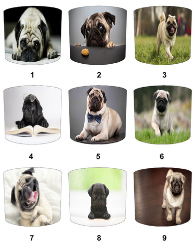 Pug dogs puppy lampshade - pug,
