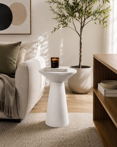 Pedestal wooden accent side - , side/