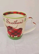 Clara Highland Cow Scotland Tartan Mug New Bone China 
