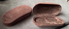 Tom Ford Glasses Case Hard Clamshell Brown Faux Suede
