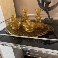 Vintage Art Deco Amber Pressed