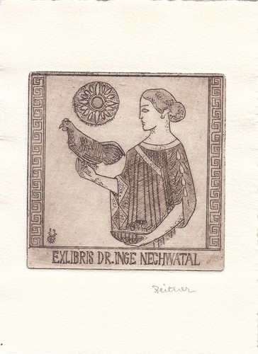 Exlibris bookplate radierung - bookplate,