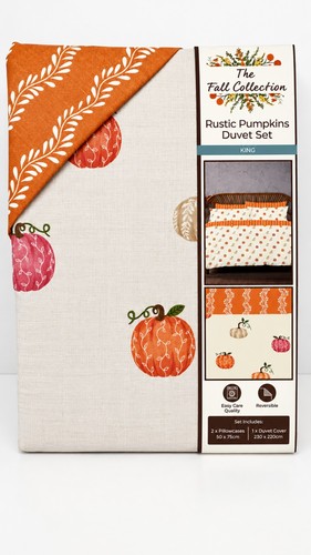 Autumnal pumpkin duvet set - pumpkin,