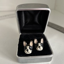 Betsey Johnson Boston Terrier Earrings And Presentation Box