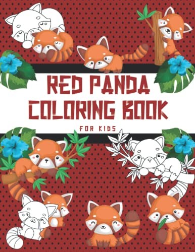 Red panda coloring - red,