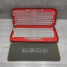 Aero Knitting Needles In Red Abel Morrall Zipped Case Complete Vintage