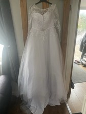 Stunning Full Length White Wedding Dress Size 12 New with Tags By Jjshouse