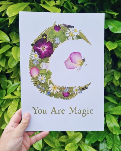 Celestial moon fairy pressed - moon,