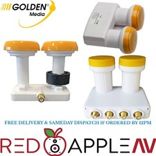 Golden Media Single Twin Quad 6 Degree Monoblock LNB Astra/Hotbird FREE Postage