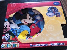 Disney mickey mouse club house Ceramic 3 Pieces Dinner / Breakfast Set New Boxed
