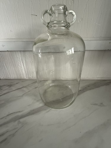 Vintage clear glass demijohn - vintage,