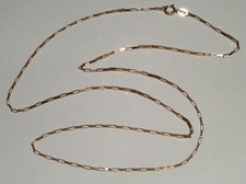 9ct Yellow Gold Elongated Box Link Chain Necklace 57cm