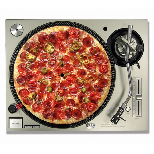 Pizza slipmats turntable - pizza, dj