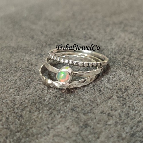 Opal stacking gemstone - opal, rings