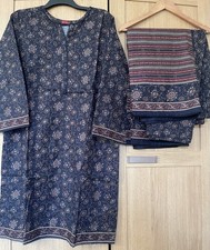 Pakistani Designer BIN SAEED Khadar Suit Readymade Shalwarkameez Size L 3Pcs New