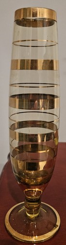 Gold banded glass footed - gold,